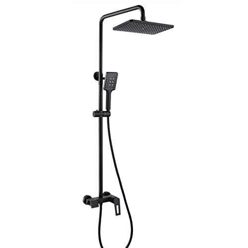 Système de douche mural avec mitigeur cuivre et ensemble de douche à 3 modes