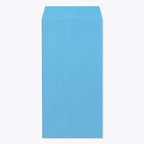 山櫻 封筒 長3 中貼 Kブルー 紙厚70g 〒枠ナシ 100枚 / A4三折用 カラークラフト 無地 郵便番号枠なし 00510029-0100