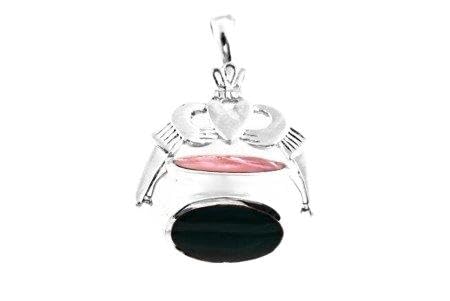 Pendentif Claddagh en argent et pierre de gousset le cadeau idéal