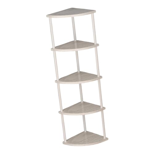 Image of Corner Shelf Easy to Use Organizer Multifunction for Kitchen Office Home 122Cm 5 Tier White