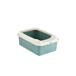 Rotho Arenero para Gatos My Pet Bonnie Eco 56 x 17 x 40 cm Blanco/Verde