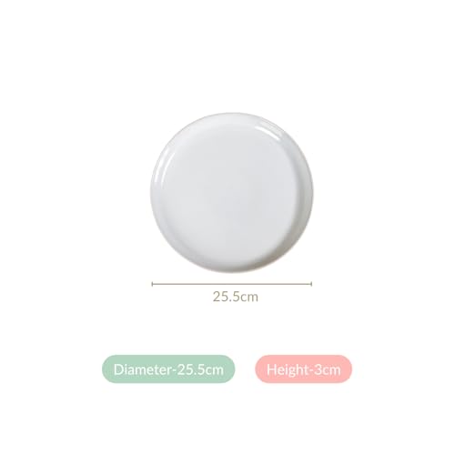 Image of Nestasia Ceramic Set of 6 Dinner Plates (10 Inch Each) - Light Grey Full Plates with Glossy Finish - Perfect for Home, Kitchen, Dining & Gifting