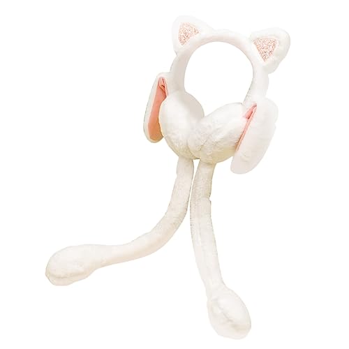 Orejeras de felpa con orejas de conejo para paseos en invierno