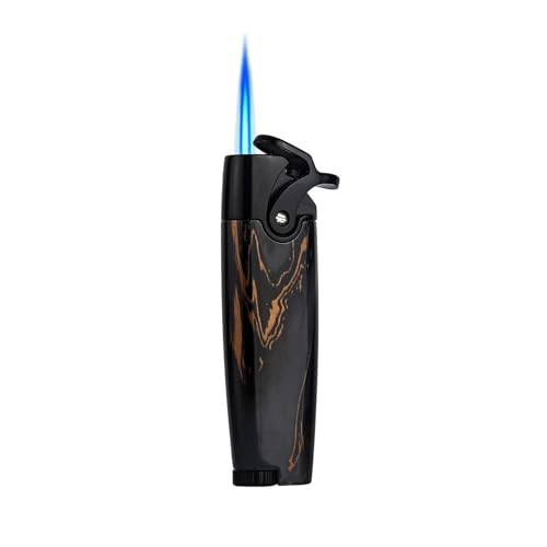 TUVovosd Mechero de butano resistente al viento, recargable, llama ajustable, reutilizable, adecuado para velas, camping y viajes al aire libre (gris)
