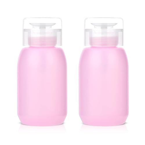MEKK Acetone Push Down Pump Dispenser 200ml 2-Pack Nail Polish Remover