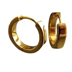Gold Plated Stainless Steel Huggie Hoop Earrings for Women & Men | Minimalist Round Click Closure Earrings | Everyday Fashion Jewellery-image-8