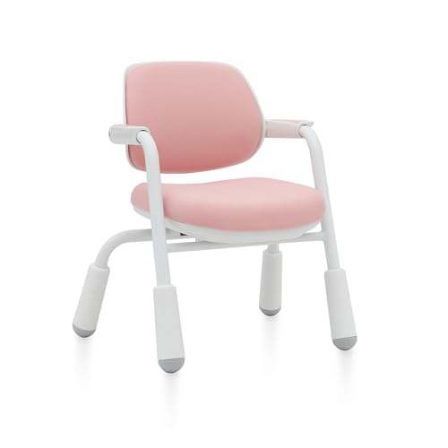 SAINUO Kinder Schreibtischstuhl Bürostuhl Ergonomischer Schreibtischsessel Höhenverstellbar mit festen Armlehnen und Verstellbarer Sitz Der Rahmen aus Kohlenstoffstahl für Kinder zum Lernen- Pink