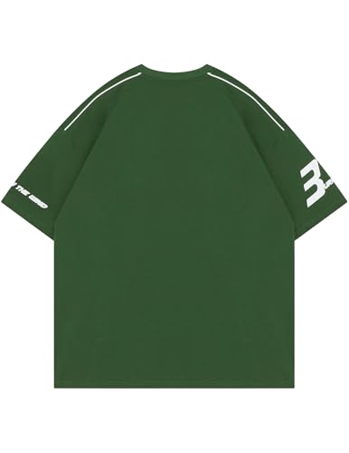 Aelfric Eden Mens Graphic Tees Vintage Racing Tees Oversized T Shirt Women Contrast Color Summer Tops