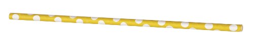 Image of Yellow Polka Dot Paper Straws, 10ct