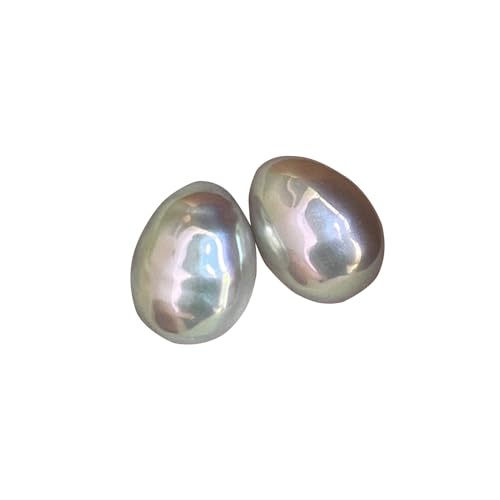 Pendientes perlas Mabe, pendientes perlas vintage, forma lágrima, pendientes perlas ley 925, pendientes perlas artificiales chapados oro, morado, 10 x 17 mm