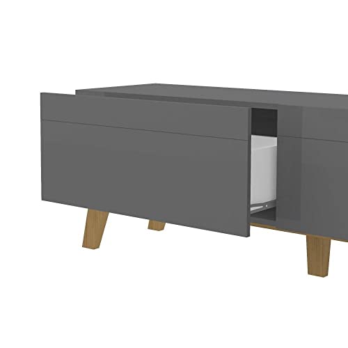 Rack para Tv até 70 Polegadas 220cm 3 Gavetas Retrô Manchester Yescasa Grafite/carvalho