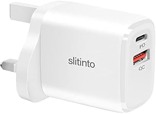 USB Charger, slitinto 20W USB C Wall Charger, 2 Ports PD & QC 3.0 Power Adapter, Charger Plug Fast Charging for i Phone 13/13 Mini/13 Pro/13 Pro Max/12, Samsung S21/S20, Huawei P30/P20