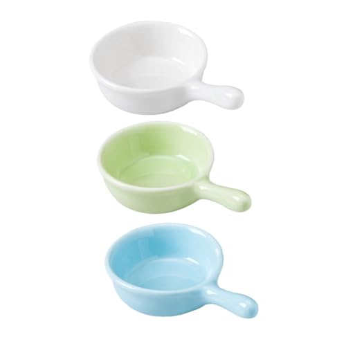 DINHEAROM 3個製 ハムスター餌皿 持ち手付き小動物用給餌ボウル ハムスター モルモット ハリネズミ対応 食べやすく手軽に移動可能 清潔で丈夫