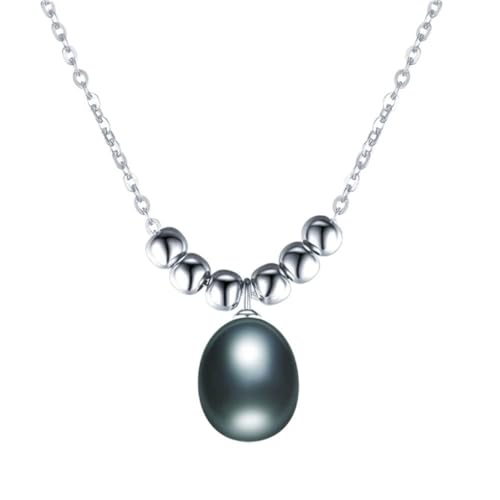 Bijoux fins collier de perles ovales d'eau douce et pendentif perle pour femme