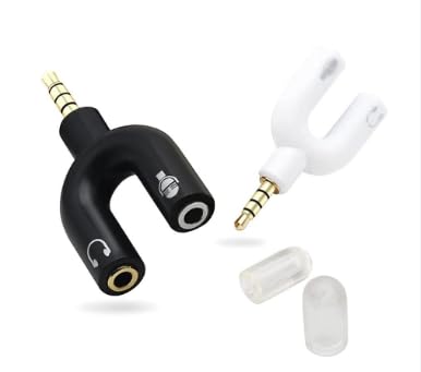 2 in 1 U Shape Audio Splitter - 3.5mm Aux Male to 2 Female Stereo Jack Audio Connector - Y-Splitter Compatible with Mobile, Tablet, Gaming Device - (Random Color) Pack of 2-image-41