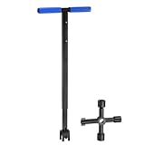 Qcwwy Clé de Compteur D'eau, clé de Compteur D'eau, Poignée en T Pliable,Utilitaire, Outil D'arrêT Multifonctionnel pour Réparer la Poignée en T, clé D'eau pour Compteur