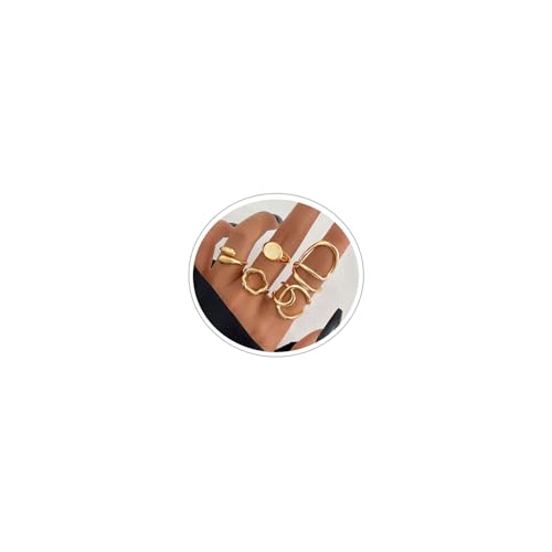 ANGLEQUEEN Chunky Silver Rings for Women Open Stacking Knuckle Ring Silver Adjustable Round Dome...