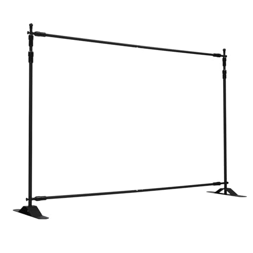 WOQLIBE Backdrop Stand,10.83x10.83ft Adjustable Photo Backdrop Stand Kit w/ 4 Crossbars, 4 Background Clamps & Carrying Bag for Portrait, Wedding, Studio Photography, Festival Decor