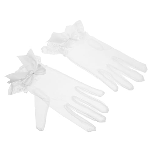 Ipetboom Versatile Short Lace Gloves for Wedding Cosplay Evening Party Tea Party Flower Girl Elegant Bridal Accessory