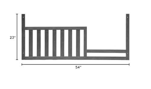 Image of Toddler Bed Safety Guard Rail for Oxford Baby, Soho, Ozlo & Avalon Baby Convertible Cribs - Solid Wood Rail for Toddler Bed Conversion - Safety Rails for Children (Dusk Gray, Option 1)