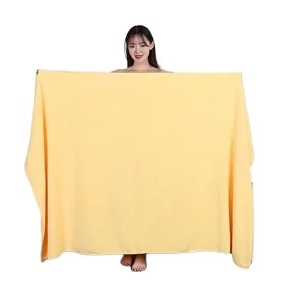 SáBana de BañO Grandes Absorbentes, Toalla de baño Microfibra Gruesa, Suave, Alta absorción y Secado rápido, Ideal for Playa(Yellow,150x200cm)