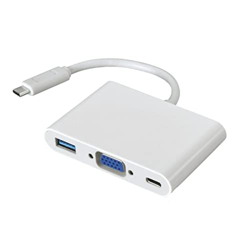212 Main USB Type-C Male to VGA USB Type-C & USB 3.0 A Adapter White