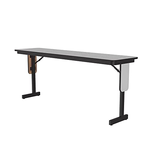 Correll 18"x96" Folding Seminar, Training or Classroom Table, Gray Granite Thermal Fused Laminate, Maximum Leg Room, Black Steel Frame, Made in The USA, Seats 4 by CORRELL, INC. - Used condition - US$273.77
