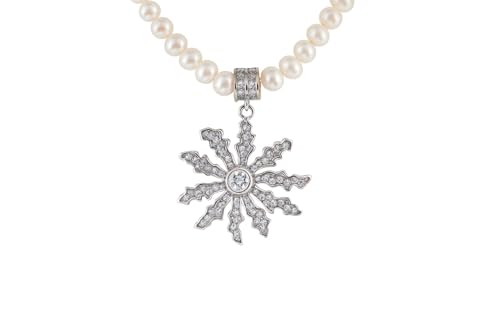 Pendentif fleur basque en argent 925 et perles de culture durables