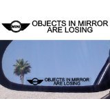 Crawford Graphix (2) Mirror Decals Objects in Mirror are Losing for MINI Cooper Clubman Classic S Convertible Supercharged Sport Coupe Turbo