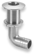 316 Stainless Steel Elbow Thru Hull fits 1-1/2" Hose