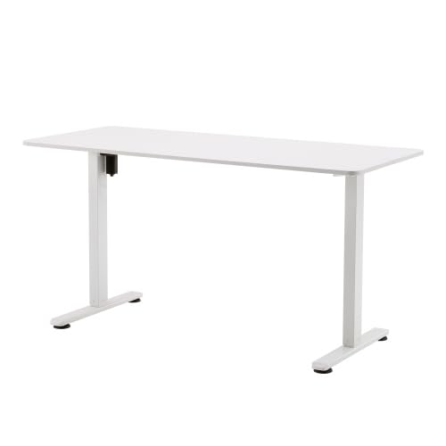 電動 スタンディング 電動 幅昇降デスク 昇降式テーブル 昇降式デスク 高さ調整 リモートワーク 在宅 テレワーク オフィス 机 パソコンデスク おしゃれ (ホワイト, 幅140cm昇降デスク.)