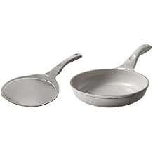 Redchef Nonstick Frying Pan Skillet,Ceramic Frying Pan, Egg & Omelet Pans, Non Toxic, Kitchen Healthy Cookware, PFAS & PTFE & PFOA Free,Induction Compatible, Gray, 9.5" Crepe Pan Nonstick
