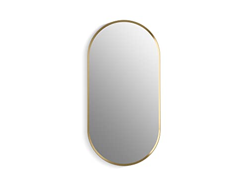 Kohler 35574-BGL Verdera® Framed Bathroom Medicine Cabinet with Mirror, Capsule Design, Mirrored Interior, Adjustable Glass Shelves, Rustproof Aluminum, 20 in. W x 40 in. H, Moderne Brushed Gold by Kohler - Image 2
