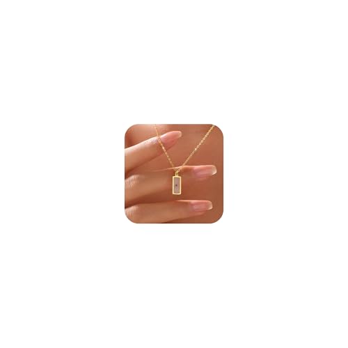 Mustard Seed Necklace for Women 925 Sterling Silver Minimalist Rectangle Graduation Necklace Dainty 14K Gold Plated Faith Christian Necklace Inspirational Jewelry Baptism Confirmation Religious Gifts
