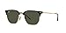 Ray-Ban Unisex RB4416F New Clubmaster Low Bridge Fit Square Sunglasses, Black on Gold/Green, 55 mm