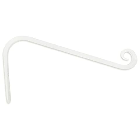 Gray Bunny Wrought Iron Wall Hook, 45 Degree Slant Style, 12 inch, White, 1-Pack Cover