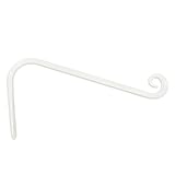 GrayBunny GB-6880W1 Hand Forged Curved Hook, 12 Inch, White, for Bird Feeders, Planters, Lanterns, Wind Chimes, As Wall Brackets and More!