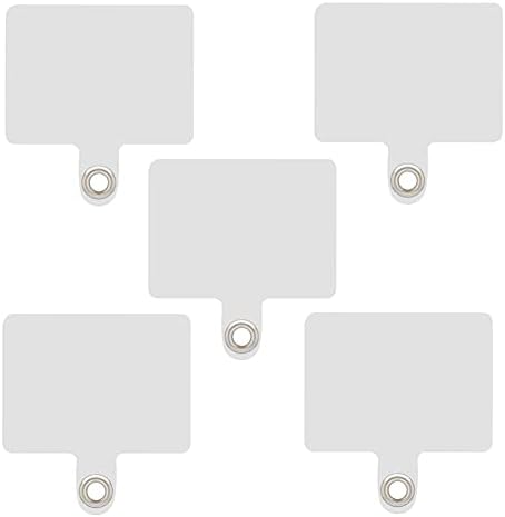 Cell Phone Lanyard Pads (5 Pieces), Seminer Universal Phone Lanyard Tether Tab Replacement Part for Phone Strap Lasso Pad Lanyard Patch Compatible with Most Smartphones-White