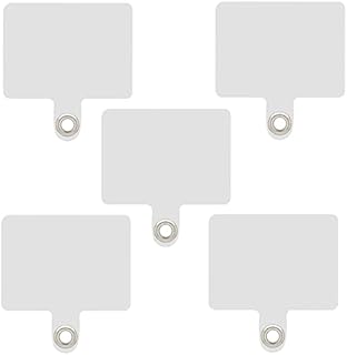 Cell Phone Lanyard Pads (5 Pieces), Seminer Universal Phone Lanyard Tether Tab Replacement Part for Phone Strap Lasso Pad Lanyard Patch Compatible with Most Smartphones-White