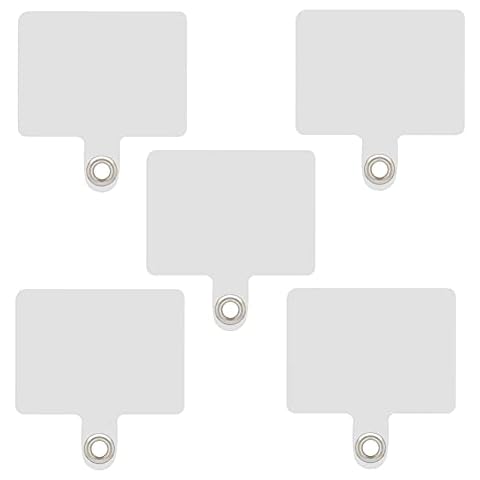 Cell Phone Lanyard Pads (5 Pieces), Seminer Universal Phone Lanyard Tether Tab Replacement Part for Phone Strap Lasso Pad Lanyard Patch Compatible with Most Smartphones-White Cover