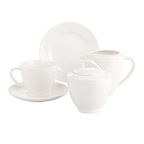 Kaffeeservice Set Kaffeeservice Set für 6 Personen polnisches Porzellan, MariaPaula Nova Ecru, 20-teilig Cover