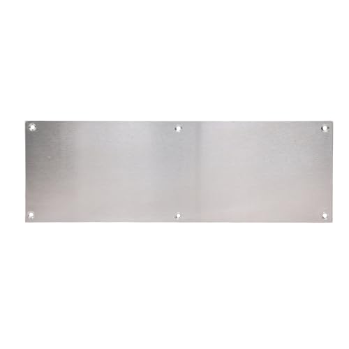 SKANDH Stainless Steel Finger Plate 12 X 4 Inch Push Plate for Door, Silver, 12x4, 12" X 4" X 0.11" - Image 2