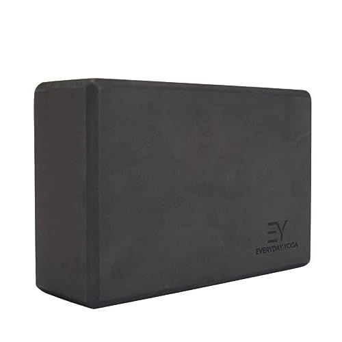 Everyday Yoga Bolster and Foam Block Set, Soft Non-Slip Surface for Stability, Balance, and Deepen Stretches – 4 Inch – Black