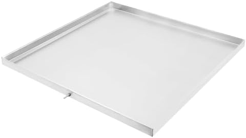 Heavy Duty Stainless Steel Washing Machine Drain Pan, Compact Drip Tray with Drain Hole, Protects Floors from Leaks, Ideal for Dishwashers, Refrigerators & Water Heaters