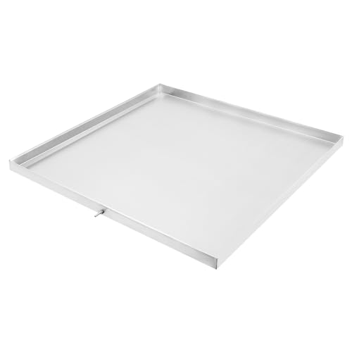Image of 30" x 30" x 1.5" Heavy Duty Washer Machine Drain Pan, 304 Stainless Steel Washing Trays with Hole