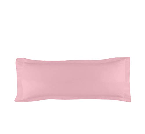 JBD LINEN Bed Body Pillow Sham for use in Pregnancy Sized 20 x 54 inch 1 Piece, 800 Thread Count 100% Organic Cotton Baby Pink Solid