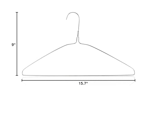 Hangerworld MH-SILVERPL-20 Silver Metal Wire Clothes Hangers 16Inch 13 Gauge Clothes Garment Coat Hanger  thumb #6