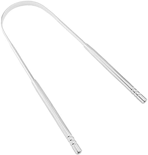 Raspador de lengua de acero inoxidable, limpiador de lengua, higiene bucal óptima, color plateado, práctico y atractivo