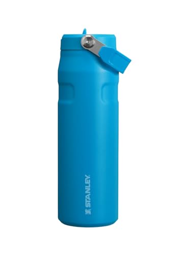 Stanley 1913 Flip Straw Trinkflasche mit Strohhalm 0.7L - Thermobecher Kühlt 12 Stunden - 3 Tage Eisgekühlt - BPA-frei - Auslaufsicher - Für Getränkehalter - Spülmaschinenfest - Azure