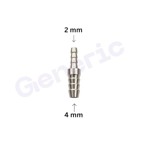 Image of Dental Chair Parts - 2mm x 4mm Straight Round Jointer | Direct Water Pipe Connector | Brass Construction, Lightweight & Durable (Pack of 5-2mm x 4mm)